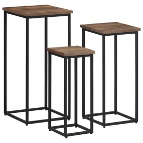 vidaXL Pflanzenständer 3 Stk. Massivholz Teak
