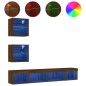 vidaXL 5-tlg. Wohnwand mit LED-Beleuchtung Braun Eichen-Optik vidaXL 5-tlg. Wohnwand mit LED-Beleuchtung Braun Eichen-Optik