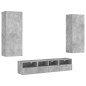 vidaXL 5-tlg. Wohnwand Betongrau Holzwerkstoff vidaXL 5-tlg. Wohnwand Betongrau Holzwerkstoff