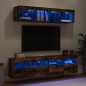 vidaXL 5-tlg. Wohnwand mit LED-Beleuchtung Räuchereiche Holzwerkstoff vidaXL 5-tlg. Wohnwand mit LED-Beleuchtung Räuchereiche Holzwerkstoff