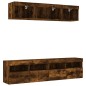 vidaXL 5-tlg. Wohnwand mit LED-Beleuchtung Räuchereiche Holzwerkstoff vidaXL 5-tlg. Wohnwand mit LED-Beleuchtung Räuchereiche Holzwerkstoff