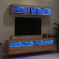 vidaXL 5-tlg. Wohnwand mit LED-Beleuchtung Sonoma-Eiche Holzwerkstoff vidaXL 5-tlg. Wohnwand mit LED-Beleuchtung Sonoma-Eiche Holzwerkstoff