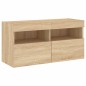 vidaXL 5-tlg. Wohnwand mit LED-Beleuchtung Sonoma-Eiche Holzwerkstoff vidaXL 5-tlg. Wohnwand mit LED-Beleuchtung Sonoma-Eiche Holzwerkstoff