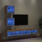 vidaXL 5-tlg. Wohnwand mit LED-Beleuchtung Sonoma-Eiche Holzwerkstoff vidaXL 5-tlg. Wohnwand mit LED-Beleuchtung Sonoma-Eiche Holzwerkstoff