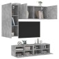 vidaXL 4-tlg. Wohnwand Betongrau Holzwerkstoff vidaXL 4-tlg. Wohnwand Betongrau Holzwerkstoff