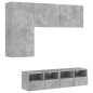vidaXL 4-tlg. Wohnwand Betongrau Holzwerkstoff vidaXL 4-tlg. Wohnwand Betongrau Holzwerkstoff