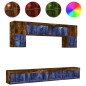 vidaXL 6-tlg. Wohnwand mit LED-Beleuchtung Räuchereiche Holzwerkstoff vidaXL 6-tlg. Wohnwand mit LED-Beleuchtung Räuchereiche Holzwerkstoff