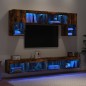 vidaXL 6-tlg. Wohnwand mit LED-Beleuchtung Räuchereiche Holzwerkstoff vidaXL 6-tlg. Wohnwand mit LED-Beleuchtung Räuchereiche Holzwerkstoff