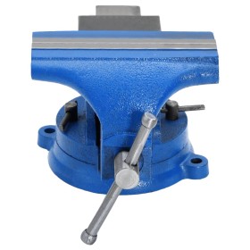 vidaXL Schraubstock Blau 200 mm Gusseisen