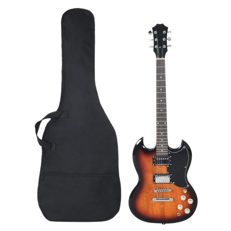 vidaXL E-Gitarre für Anfänger mit Tasche Braun und Schwarz 4/4 39" vidaXL E-Gitarre für Anfänger mit Tasche Braun und Schwarz 4/4 39"