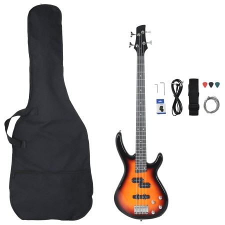 vidaXL E-Bass für Anfänger mit Tasche Braun und Schwarz 4/4 46"