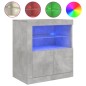 vidaXL Sideboard mit LED-Leuchten Betongrau 60,5x37x67 cm vidaXL Sideboard mit LED-Leuchten Betongrau 60,5x37x67 cm