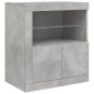 vidaXL Sideboard mit LED-Leuchten Betongrau 60,5x37x67 cm vidaXL Sideboard mit LED-Leuchten Betongrau 60,5x37x67 cm
