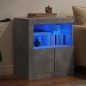 vidaXL Sideboard mit LED-Leuchten Betongrau 60,5x37x67 cm vidaXL Sideboard mit LED-Leuchten Betongrau 60,5x37x67 cm