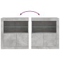vidaXL Sideboard mit LED-Leuchten Betongrau 60,5x37x67 cm vidaXL Sideboard mit LED-Leuchten Betongrau 60,5x37x67 cm