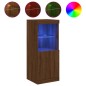 vidaXL Sideboard mit LED-Leuchten Braun Eichen-Optik 41x37x100 cm vidaXL Sideboard mit LED-Leuchten Braun Eichen-Optik 41x37x100 cm