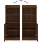 vidaXL Sideboard mit LED-Leuchten Braun Eichen-Optik 41x37x100 cm vidaXL Sideboard mit LED-Leuchten Braun Eichen-Optik 41x37x100 cm
