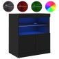 vidaXL Sideboard mit LED-Leuchten Schwarz 60x37x67 cm vidaXL Sideboard mit LED-Leuchten Schwarz 60x37x67 cm