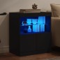 vidaXL Sideboard mit LED-Leuchten Schwarz 60x37x67 cm vidaXL Sideboard mit LED-Leuchten Schwarz 60x37x67 cm