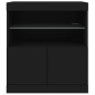 vidaXL Sideboard mit LED-Leuchten Schwarz 60x37x67 cm vidaXL Sideboard mit LED-Leuchten Schwarz 60x37x67 cm