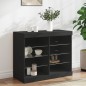 vidaXL Sideboard mit LED-Leuchten Schwarz 81x37x67 cm vidaXL Sideboard mit LED-Leuchten Schwarz 81x37x67 cm