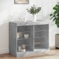 vidaXL Sideboard mit LED-Leuchten Betongrau 81x37x67 cm vidaXL Sideboard mit LED-Leuchten Betongrau 81x37x67 cm