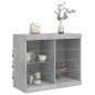 vidaXL Sideboard mit LED-Leuchten Betongrau 81x37x67 cm vidaXL Sideboard mit LED-Leuchten Betongrau 81x37x67 cm