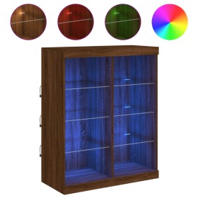 vidaXL Sideboard mit LED-Leuchten Braun Eichen-Optik 81x37x100 cm