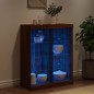 vidaXL Sideboard mit LED-Leuchten Braun Eichen-Optik 81x37x100 cm vidaXL Sideboard mit LED-Leuchten Braun Eichen-Optik 81x37x100 cm
