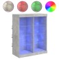 vidaXL Sideboard mit LED-Leuchten Betongrau 81x37x100 cm vidaXL Sideboard mit LED-Leuchten Betongrau 81x37x100 cm