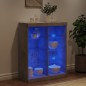 vidaXL Sideboard mit LED-Leuchten Betongrau 81x37x100 cm vidaXL Sideboard mit LED-Leuchten Betongrau 81x37x100 cm