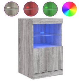 vidaXL Sideboard mit LED-Leuchten Grau Sonoma 41x37x67 cm
