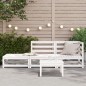 vidaXL Gartensofa mit Hocker 2-Sitzer Weiß Massivholz Kiefer vidaXL Gartensofa mit Hocker 2-Sitzer Weiß Massivholz Kiefer