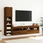 vidaXL 4-tlg. Wohnwand mit LED-Beleuchtung Braun Eiche Holzwerkstoff vidaXL 4-tlg. Wohnwand mit LED-Beleuchtung Braun Eiche Holzwerkstoff