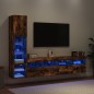 vidaXL 4-tlg. Wohnwand mit LED-Beleuchtung Räuchereiche Holzwerkstoff vidaXL 4-tlg. Wohnwand mit LED-Beleuchtung Räuchereiche Holzwerkstoff