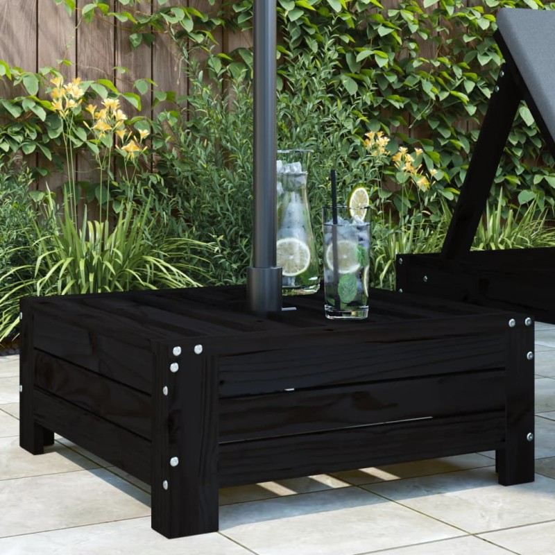 vidaXL Verkleidung für Sonnenschirmständer Schwarz Massivholz Kiefer vidaXL Verkleidung für Sonnenschirmständer Schwarz Massivholz Kiefer