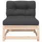 vidaXL Gartensofa ohne Armlehnen mit Kissen Massivholz Kiefer