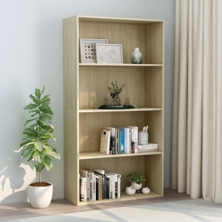 vidaXL Bücherregal 4 Fächer Sonoma-Eiche 80x30x151,5 cm Holzwerkstoff