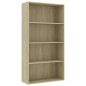 vidaXL Bücherregal 4 Fächer Sonoma-Eiche 80x30x151,5 cm Holzwerkstoff vidaXL Bücherregal 4 Fächer Sonoma-Eiche 80x30x151,5 cm Holzwerkstoff