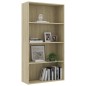 vidaXL Bücherregal 4 Fächer Sonoma-Eiche 80x30x151,5 cm Holzwerkstoff vidaXL Bücherregal 4 Fächer Sonoma-Eiche 80x30x151,5 cm Holzwerkstoff