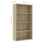 vidaXL Bücherregal 4 Fächer Sonoma-Eiche 80x30x151,5 cm Holzwerkstoff vidaXL Bücherregal 4 Fächer Sonoma-Eiche 80x30x151,5 cm Holzwerkstoff