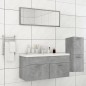 vidaXL Badmöbel-Set Betongrau Holzwerkstoff vidaXL Badmöbel-Set Betongrau Holzwerkstoff