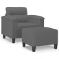 vidaXL Sessel mit Hocker Dunkelgrau 60 cm Mikrofasergewebe vidaXL Sessel mit Hocker Dunkelgrau 60 cm Mikrofasergewebe