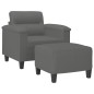 vidaXL Sessel mit Hocker Dunkelgrau 60 cm Mikrofasergewebe vidaXL Sessel mit Hocker Dunkelgrau 60 cm Mikrofasergewebe
