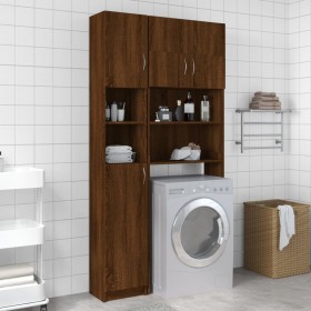 vidaXL Badezimmerschrank Braun Eiche 32x25,5x190 cm Holzwerkstoff