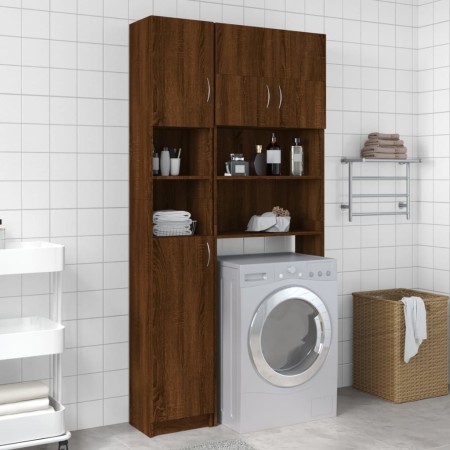 vidaXL Badezimmerschrank Braun Eiche 32x25,5x190 cm Holzwerkstoff