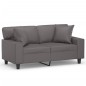 vidaXL 2-Sitzer-Sofa mit Zierkissen Grau 120 cm Kunstleder vidaXL 2-Sitzer-Sofa mit Zierkissen Grau 120 cm Kunstleder