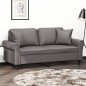 vidaXL 2-Sitzer-Sofa mit Zierkissen Grau 140 cm Kunstleder vidaXL 2-Sitzer-Sofa mit Zierkissen Grau 140 cm Kunstleder
