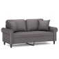 vidaXL 2-Sitzer-Sofa mit Zierkissen Grau 140 cm Kunstleder vidaXL 2-Sitzer-Sofa mit Zierkissen Grau 140 cm Kunstleder