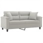 vidaXL 2-Sitzer-Sofa mit Kissen Hellgrau 140 cm Mikrofasergewebe vidaXL 2-Sitzer-Sofa mit Kissen Hellgrau 140 cm Mikrofasergewebe